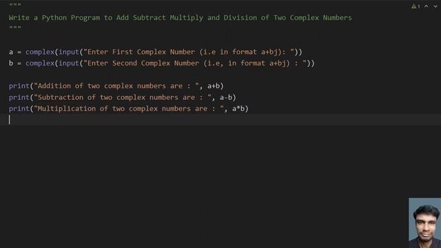Write a Python Program to Add Subtract Multiply and Division of Two Complex Numbers