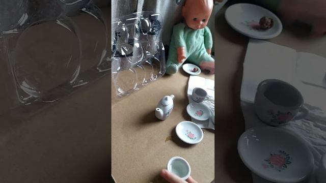 Мини готовка мини керамической посудой для пупсика смотреть онлайн