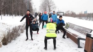 Parkrun (паркран) «Олимпийская Деревня». Разминка. 31.03.2018