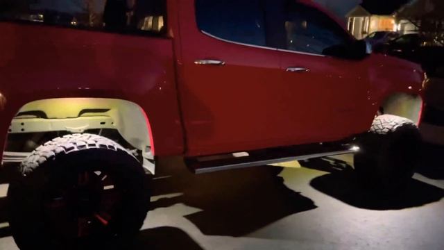 2016 lifted GMC Canyon with black label rock lights 20x12 -44 offset 33x12.5 nitto ridge grapplers смотреть онлайн