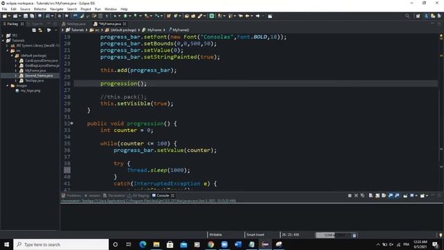 Java GUI Tutorial #24 - How To Create a ProgressBar In Java GUI Using JProgressBar Class