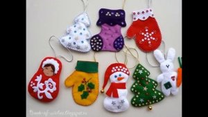 Милые новогодние игрушки из фетра своими руками