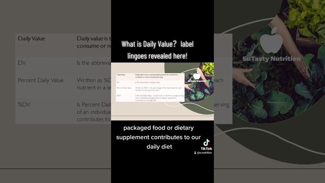 What is Daily Value？What is DV and %DV? | Food label lingoes revealed here