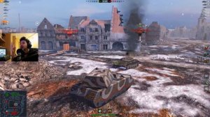 WoT Blitz - Тащилово или глупость противника. Maus против трех СТ - World of Tanks Blitz (WoTB)