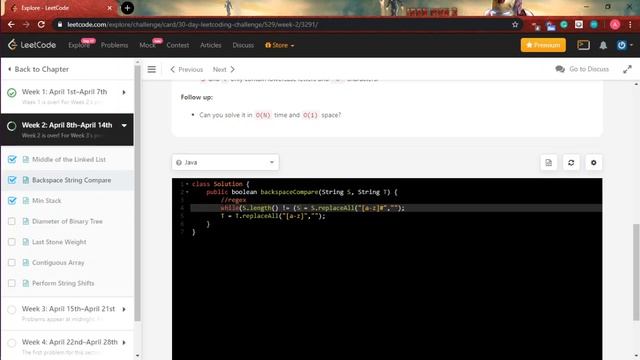 LeetCode 30 days Challenge Day 9 | Backspace String Compare | JAVA | rege смотреть онлайн