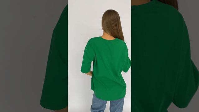 AMIXX DAY Женские футболки оверсайз из хлопка в самом модном этим летом зеленом цвете смотреть онлайн