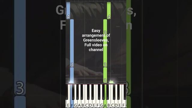 Easy Greensleeves Arrangement PIANO LEVEL 1 with fingers #piano #pianotutorial #music