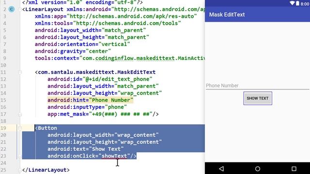 Mask EditText Library - Android Studio Tutorial