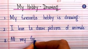 5 lines on My hobby Drawing in English | My Favourite hobby Drawing ✍️ 5 lines