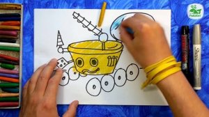 Как нарисовать Луноход, Урок рисования для детей