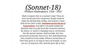 W. Shakespeare's (Sonnet-18) "Shall I Compare  thee" Analysis and line by line explanation in Hindi