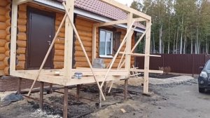 Изготовление каркаса веранды 3х3 м с крыльцом 3х1.5 м