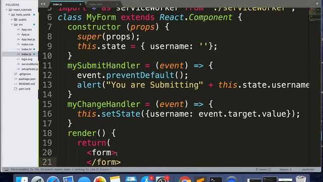 10- React Tutorials. React Forms  Submit