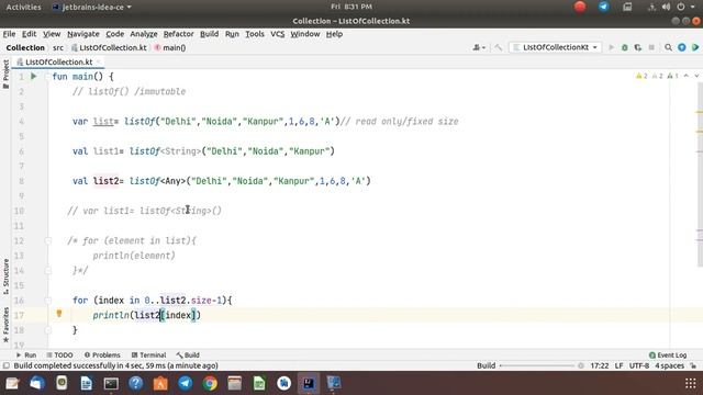 ListOf() in kotlin with example смотреть онлайн