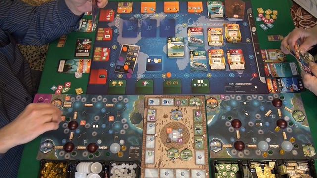 Подводные города + дополнение Новые открытия 2/2 часть - играем в настольную игру. смотреть онлайн