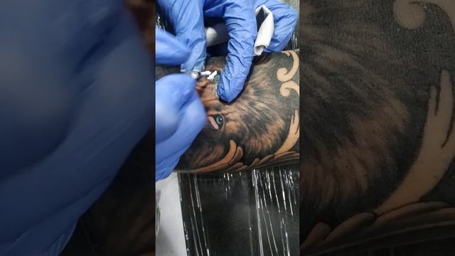 lion tattoo on lage || #tattoo #viral