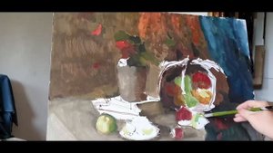 Живопись гуашью. Осенний натюрморт. Тестирование гуаши Гамма серии _Старый мастер_