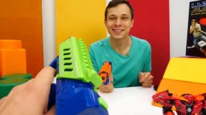 Веселые видео для мальчиков. Игры стрелялки на улице! Бластеры Lazer Mad для детей.