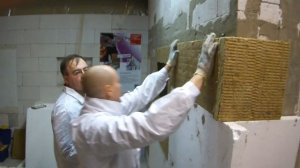 Правильное нанесение клеющего состава на базальтовый утеплитель!
