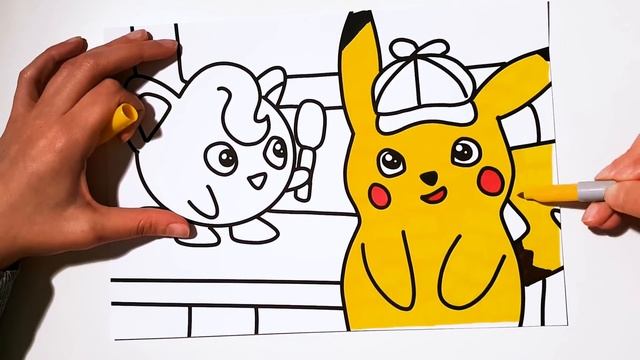 DETECTIVE PIKACHU // JIGGLYPUFF AND DETECTIVE PIKACHU // DETECTIVE PIKACHU COLORING PAGES // POKEMO смотреть онлайн