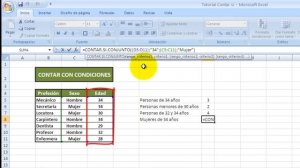 Tutorial Excel (Cap. 18) Contar Celdas con una o varias condiciones. Contar Si