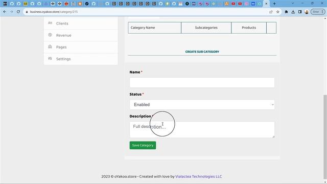 Create Store Categories and Site menu