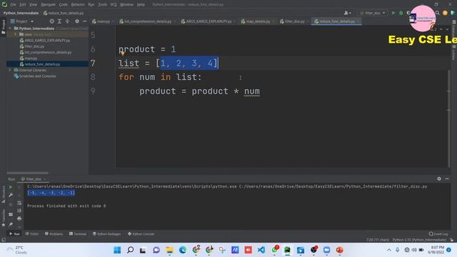 Python intermediate in Bangla | Reduce function | смотреть онлайн