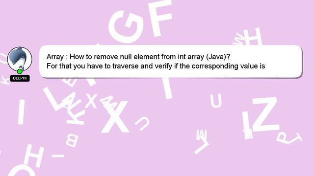 Array : How to remove null element from int array (Java)? смотреть онлайн