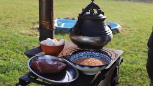 Гречка по-купечески в афганском казане. Вкусно как из печи.