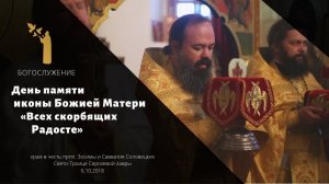 Праздник иконы «Всех скорбящих Радосте» / Icon of The Theotokos «The Joy of All Who Sorrow»