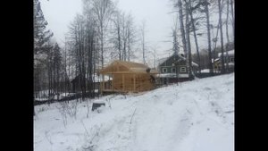 Баня из бруса за 2 минуты- 6 на 9 с террасой