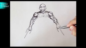How to draw Ninja Turtles Raph, Как нарисовать черепашку ниндзя Рафаэль