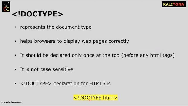 HTML Basics | Introduction to DocType | Softwares Required | Web Development Course | Kaliyona