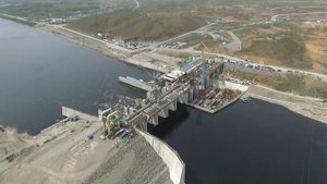 Нижне Бурейская ГЭС  Обзор строительства с высоты  Май 2016 г