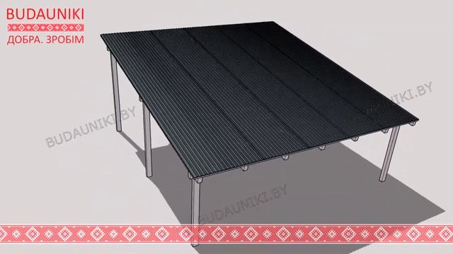 Проект деревянного навеса на 2 авто смотреть онлайн