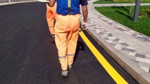 Разметка холодным пластиком.