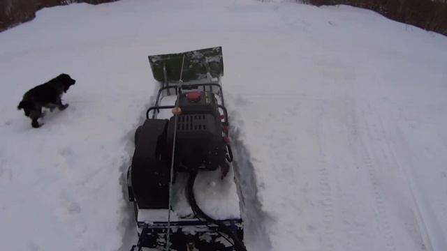 Чищу снег мотобуксировщиком! Самодельная лопата на мотособаку! смотреть онлайн
