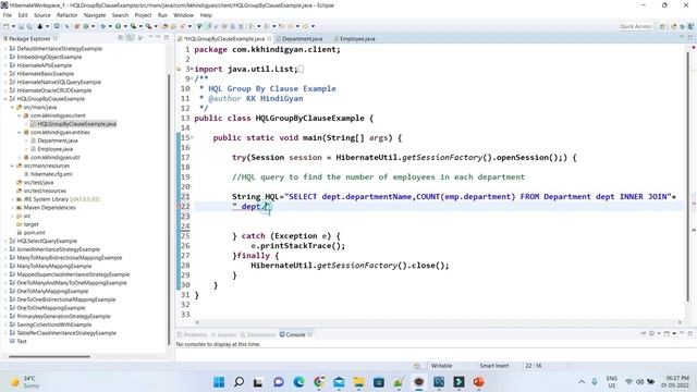 HQL Group By Clause Example | GROUP BY clause with Hibernate Query Language(HQL) | KK HindiGyan смотреть онлайн