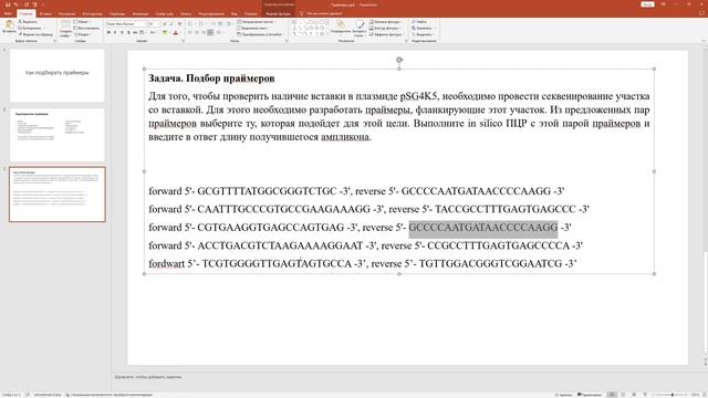 MB4. Как подбирать праймеры для ПЦР