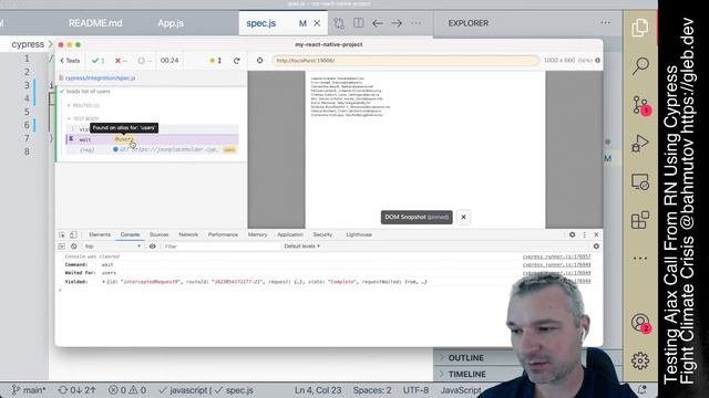 Test an Ajax Call From React Native App Using Cypress смотреть онлайн