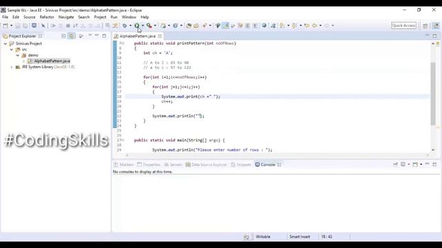 Program to Print Patterns 1 & 2 in Java | Coding Skills