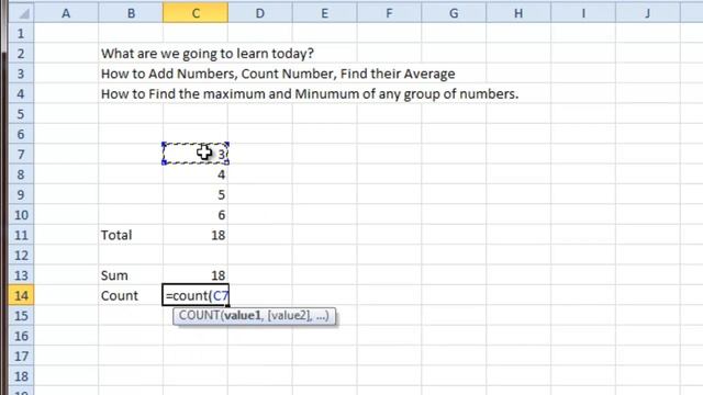 SUM, COUNT, AVERAGE, MIN & MAX in Microsoft Excel: (5 Min Tutorial)