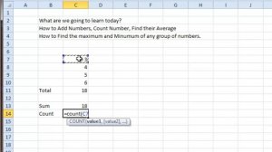 SUM, COUNT, AVERAGE, MIN & MAX in Microsoft Excel: (5 Min Tutorial)