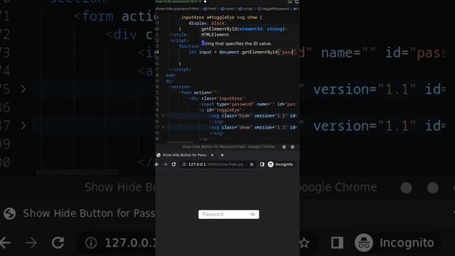 Create a Password Show/Hide Button in HTML, CSS & JavaScript | Geekboots