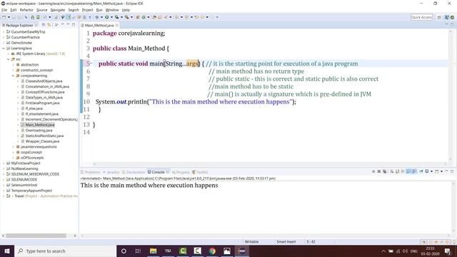 Main Method In Java - learning and interview preparation
