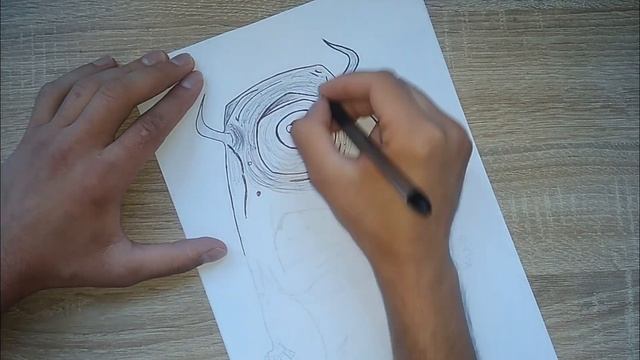 Рисунок Майка Вазовски чёрной ручкой смотреть онлайн