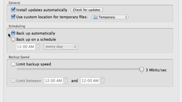MozyHome Options Tab (Mac) смотреть онлайн