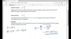 Finding the Linear Speed and Angular Speed pt1