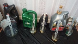 Сравнение стойкости масляной пленки(удержание на вертикальной поверхности)моторных масел ПАО/GTL/VHV