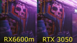 Тест RX6600m vs RTX 3050